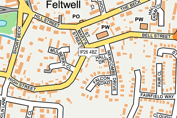 IP26 4BZ map - OS OpenMap – Local (Ordnance Survey)