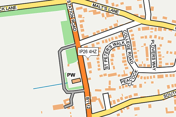 IP26 4HZ map - OS OpenMap – Local (Ordnance Survey)