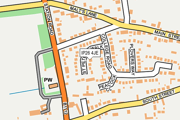 IP26 4JE map - OS OpenMap – Local (Ordnance Survey)