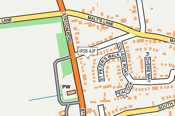 IP26 4JF map - OS OpenMap – Local (Ordnance Survey)