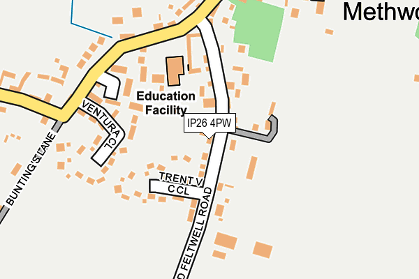 IP26 4PW map - OS OpenMap – Local (Ordnance Survey)