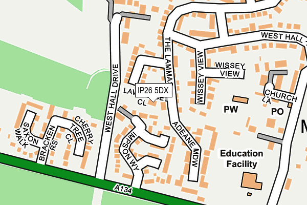 IP26 5DX map - OS OpenMap – Local (Ordnance Survey)