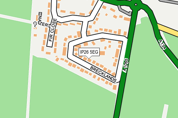 IP26 5EG map - OS OpenMap – Local (Ordnance Survey)