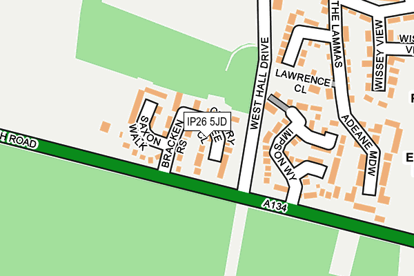 IP26 5JD map - OS OpenMap – Local (Ordnance Survey)