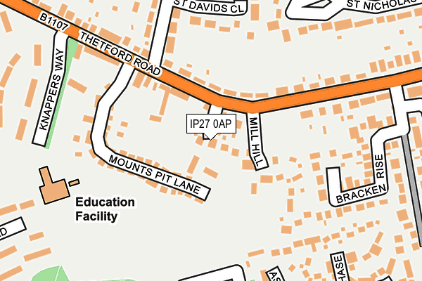 IP27 0AP map - OS OpenMap – Local (Ordnance Survey)