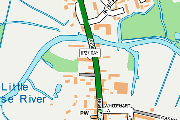 IP27 0AY map - OS OpenMap – Local (Ordnance Survey)