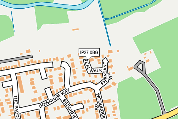 IP27 0BG map - OS OpenMap – Local (Ordnance Survey)