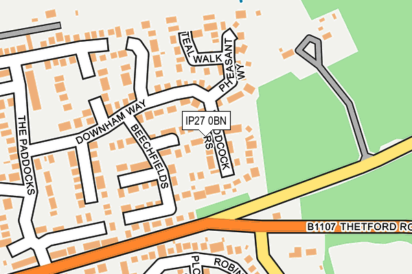 IP27 0BN map - OS OpenMap – Local (Ordnance Survey)