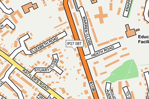 IP27 0BT map - OS OpenMap – Local (Ordnance Survey)