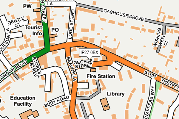 IP27 0BX map - OS OpenMap – Local (Ordnance Survey)