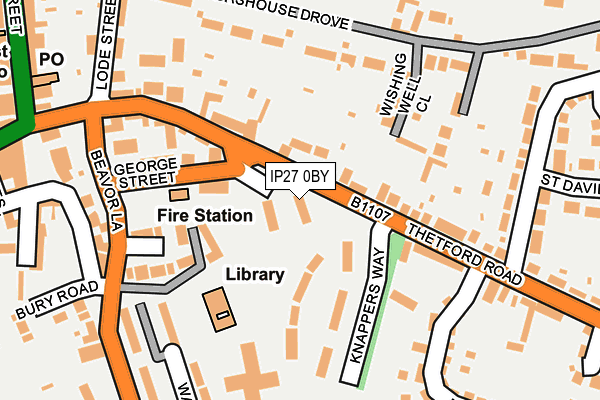 IP27 0BY map - OS OpenMap – Local (Ordnance Survey)