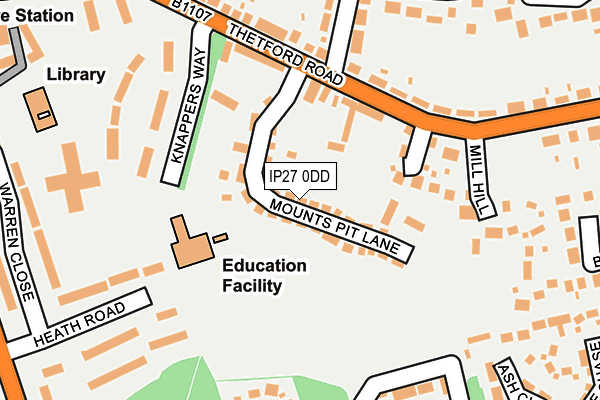 IP27 0DD map - OS OpenMap – Local (Ordnance Survey)