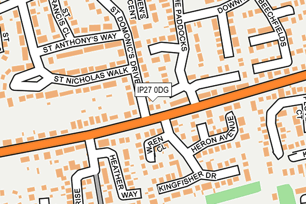 IP27 0DG map - OS OpenMap – Local (Ordnance Survey)