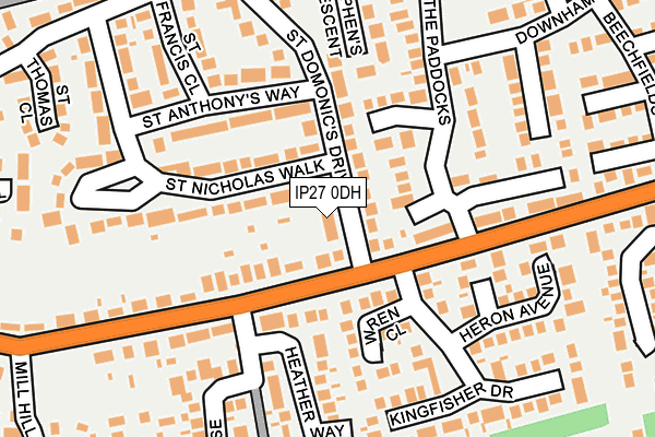 IP27 0DH map - OS OpenMap – Local (Ordnance Survey)