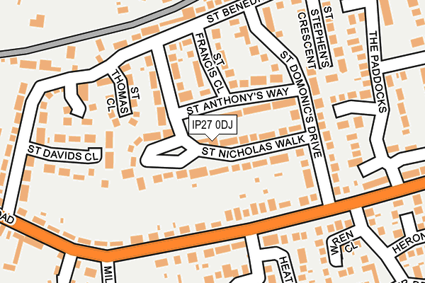 IP27 0DJ map - OS OpenMap – Local (Ordnance Survey)