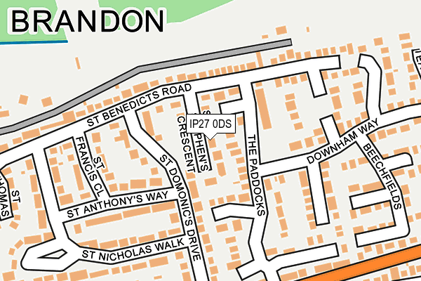 IP27 0DS map - OS OpenMap – Local (Ordnance Survey)