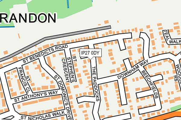 IP27 0DY map - OS OpenMap – Local (Ordnance Survey)