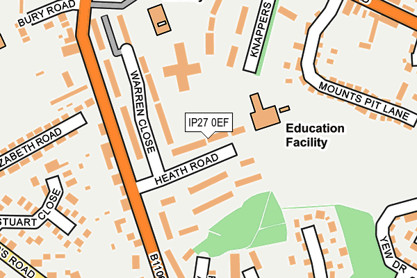 IP27 0EF map - OS OpenMap – Local (Ordnance Survey)