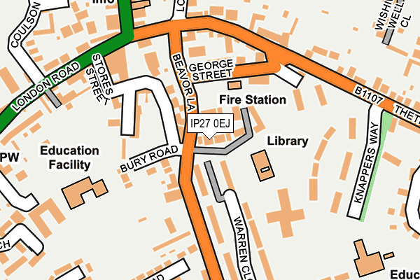 IP27 0EJ map - OS OpenMap – Local (Ordnance Survey)