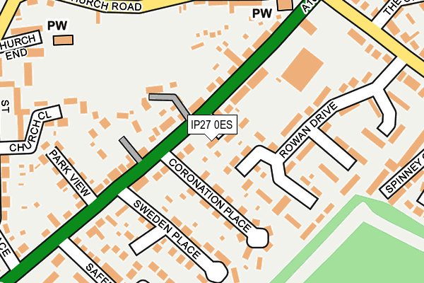 IP27 0ES map - OS OpenMap – Local (Ordnance Survey)