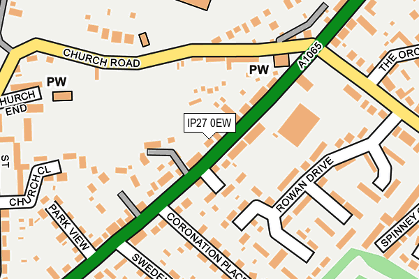 IP27 0EW map - OS OpenMap – Local (Ordnance Survey)