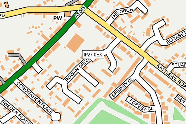 IP27 0EX map - OS OpenMap – Local (Ordnance Survey)