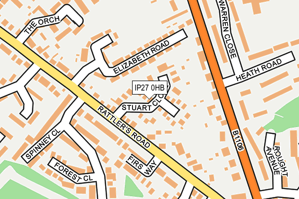 IP27 0HB map - OS OpenMap – Local (Ordnance Survey)