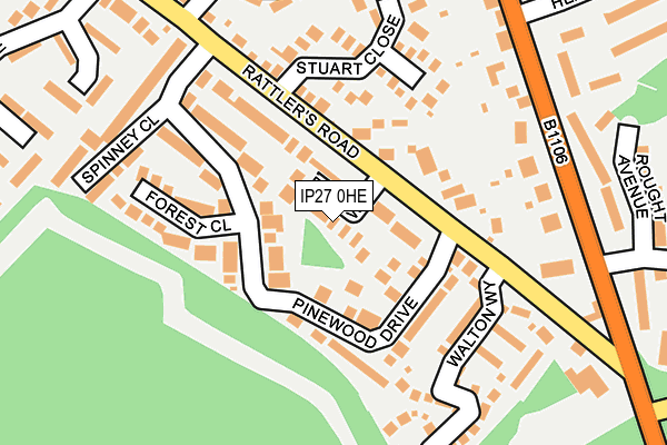 IP27 0HE map - OS OpenMap – Local (Ordnance Survey)