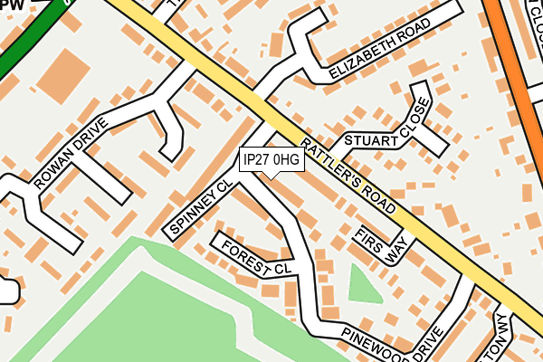 IP27 0HG map - OS OpenMap – Local (Ordnance Survey)
