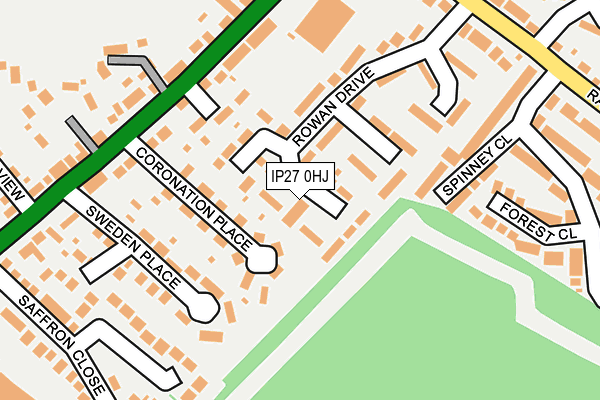 IP27 0HJ map - OS OpenMap – Local (Ordnance Survey)