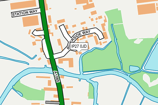 IP27 0JD map - OS OpenMap – Local (Ordnance Survey)