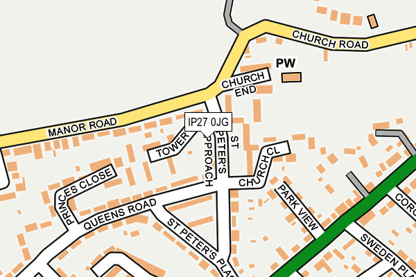IP27 0JG map - OS OpenMap – Local (Ordnance Survey)