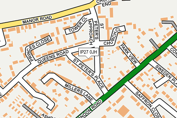 IP27 0JH map - OS OpenMap – Local (Ordnance Survey)