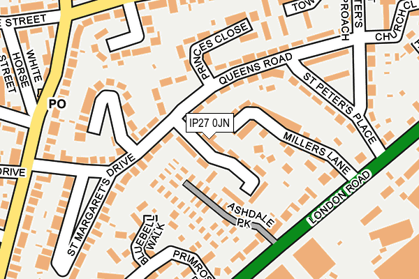IP27 0JN map - OS OpenMap – Local (Ordnance Survey)
