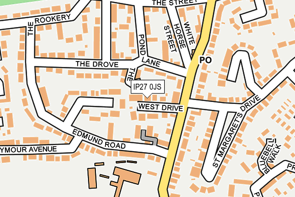 IP27 0JS map - OS OpenMap – Local (Ordnance Survey)