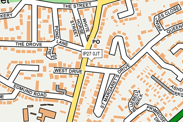 IP27 0JT map - OS OpenMap – Local (Ordnance Survey)