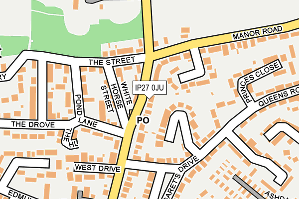 IP27 0JU map - OS OpenMap – Local (Ordnance Survey)