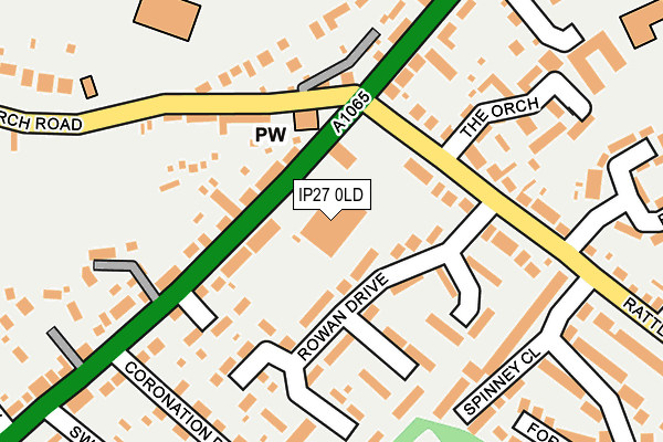 IP27 0LD map - OS OpenMap – Local (Ordnance Survey)