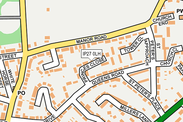 IP27 0LH map - OS OpenMap – Local (Ordnance Survey)