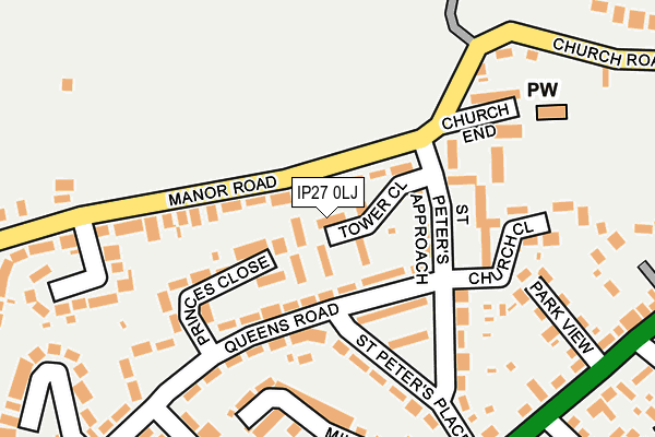 IP27 0LJ map - OS OpenMap – Local (Ordnance Survey)