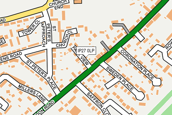 IP27 0LP map - OS OpenMap – Local (Ordnance Survey)