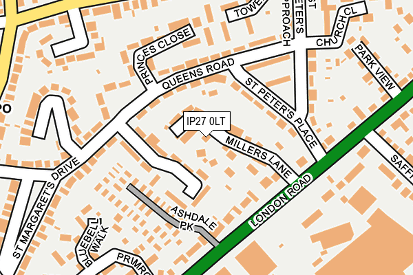 IP27 0LT map - OS OpenMap – Local (Ordnance Survey)