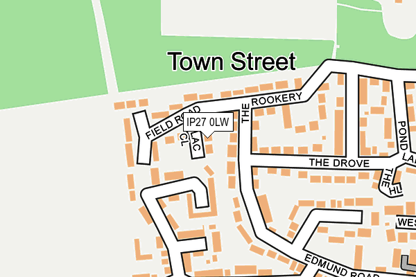 IP27 0LW map - OS OpenMap – Local (Ordnance Survey)