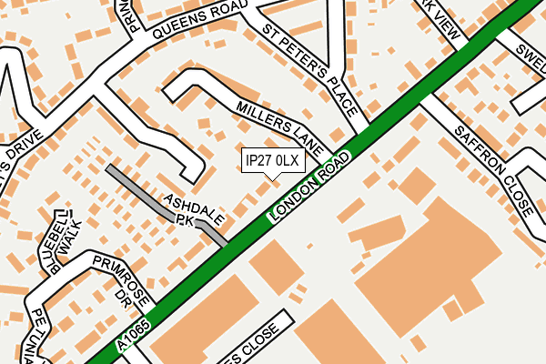 IP27 0LX map - OS OpenMap – Local (Ordnance Survey)