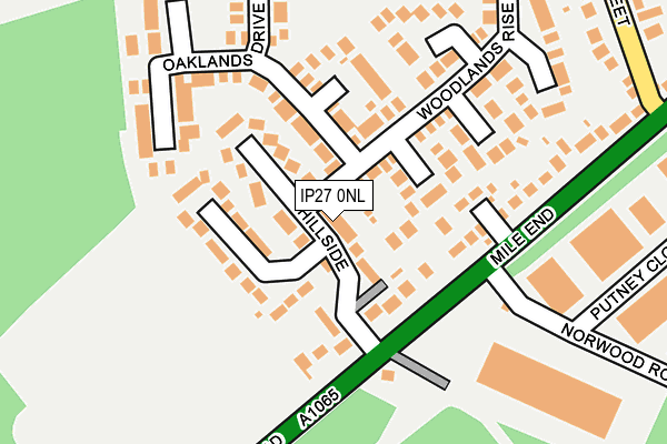 IP27 0NL map - OS OpenMap – Local (Ordnance Survey)