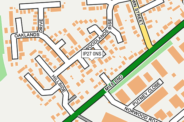 IP27 0NS map - OS OpenMap – Local (Ordnance Survey)