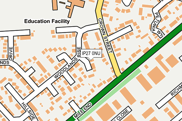 IP27 0NU map - OS OpenMap – Local (Ordnance Survey)