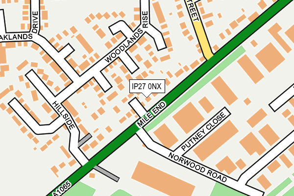 IP27 0NX map - OS OpenMap – Local (Ordnance Survey)