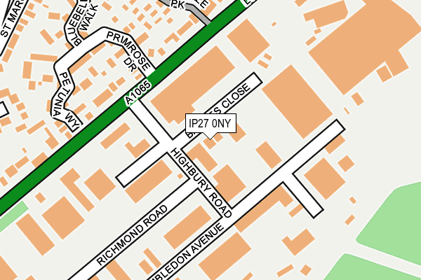 IP27 0NY map - OS OpenMap – Local (Ordnance Survey)