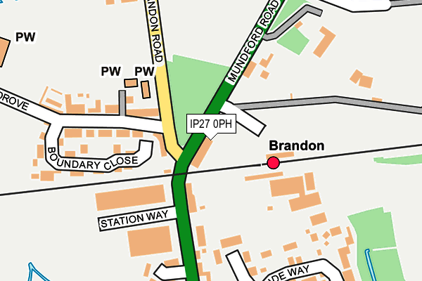 IP27 0PH map - OS OpenMap – Local (Ordnance Survey)